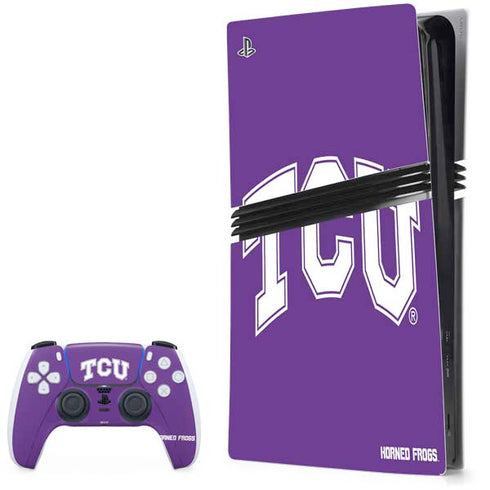 Texas Christian University TCU Horned Frogs PS5 Pro Bundle Skin
